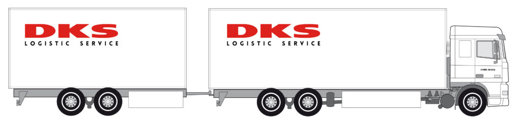 Vrachtwagen met aanhanger